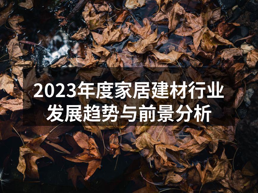 2023年度家居建材行业发展趋势与前景分析